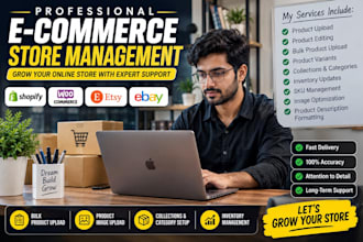 manage your shopify woocommerce etsy and ebay store professionally