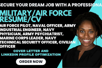write military resume air force navy physician army officer civilian federal cv