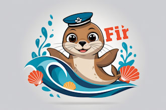 design sea seal mascot logo within 12 hours