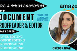 line edit and proofread manuscript or document in german, english, and turkish