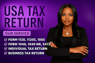 prepare and efile USA tax return for individual, partnership, llc, c corp, scorp