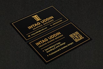 create professional business card design with qr code