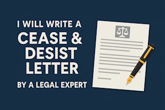 draft a professional legal notice cease and desist letter within 24hrs