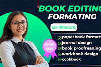 proofread, edit and format cookbook recipes, workbook manual journal book editor