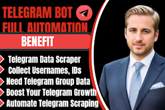 build a custom telegram scraper bot to extract users and data