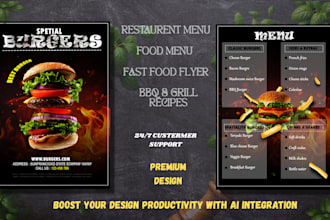 design eye catching menus and professional flyers