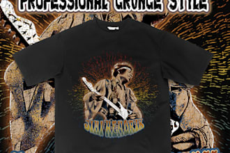 design grunge style t shirts for streetwear and merchandise