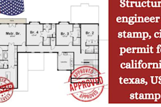 grant licensed architect or structural engineering pe stamp in california and US