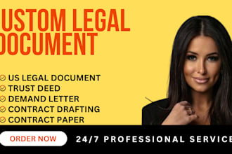 draft and review US legal contracts, demand letters, and trust deed documents