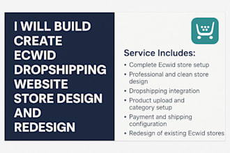 build create ecwid dropshipping website store design and redesign