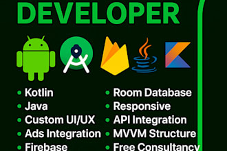 develop your custom native android app in android studio using java kotlin
