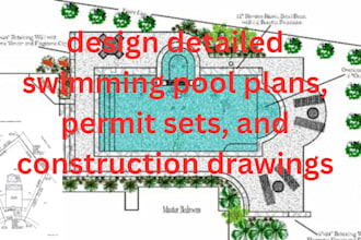 design detailed swimming pool plans permit sets and construction drawings