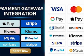 integrate stripe google pay apple pay klarna, sepa paystack, payment gateways