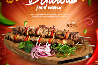 design creative party flyer, corporate flyer, food flyer, church flyer