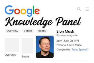 edit, claim, create a verified google knowledge panel for individual or business