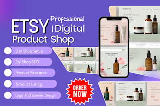 design etsy shop, etsy shop setup, etsy digital products