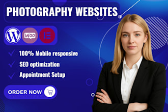 create a responsive photography website for product photography and photographer