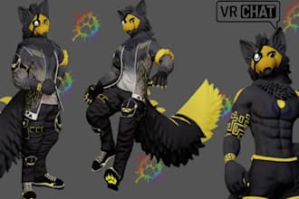 custom vrchat 3d model furry avatar anime character design vrc nsfw fursona