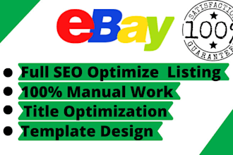 do ebay listing, ebay product listing, ebay SEO optimized, ebay lister