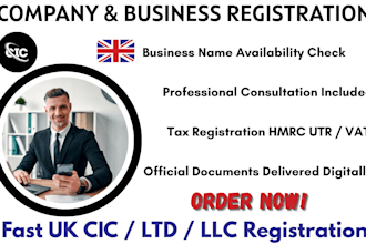 cic registration business name registration llc tax register UK ltd