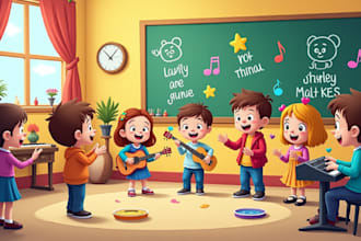 produce fun kids song,lullaby music and happy music