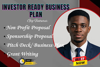 write an investor ready business plan, business plan for startups and grant