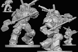 sculpt 3d paint and print  figure miniature warhammer 40k painting 3d tabletop