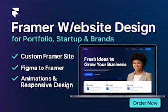 design responsive framer website framer portfolio or startup site with animation