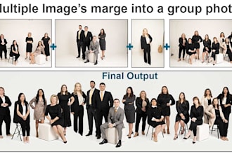 photo marge, combine multiple images in a group photo