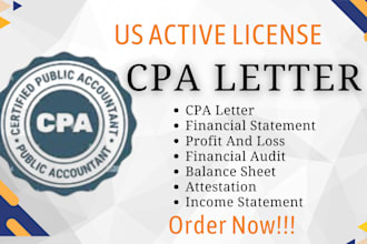 provide US CPA letter, audit and review financial statement, mortgage letter