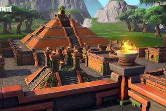 create stylized 3d fortnite uefn creative verse map environment