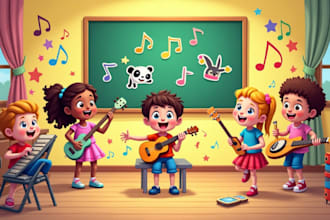compose nursery rhymes, kids melody and catchy jingles