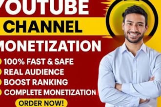 do fast organic youtube video or channel promotion for complete monetization