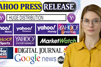 write press release and distribution on yahoo finance
