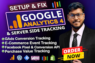 fix or set google analytics 4 ga4 ecommerce tracking, conversion tracking by GTM