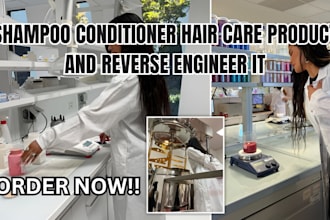 formulate shampoo, conditioner, hair care product and reverse engineer it