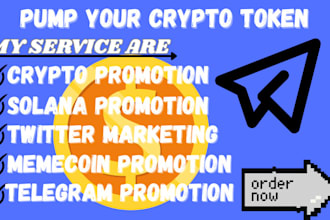 pump crypto memecoin, sol, x marketing, utility token, telegram promotion
