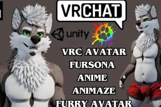 edit, create 3d vrchat avatart furry nsfw vrm vtuber model for vseeface animaze