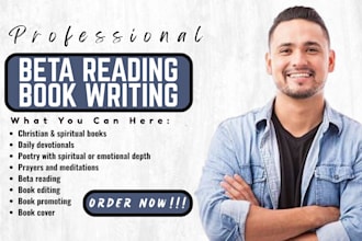 beta read and alpha read your spiritual book, devotional book, poetry and prayer