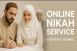 serve as your online nikah officiant in conducting your nikah ceremony