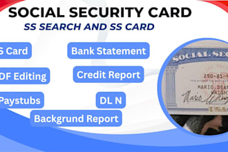private investigation social security card and ss, paystubs, ss search dob