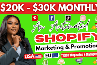 setup 30k profits tiktok shop, manage shopify ecommerce marketing to boost sales