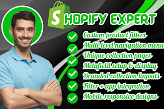 develop custom filters, navigation, metafield, collection page for your shopify