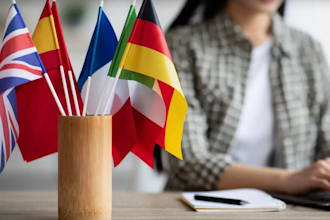 translate english to german and french and technical writing creative writing