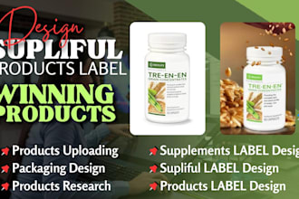 design supliful labels upload product and find winning products