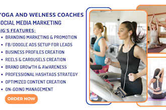 be your expert social media manager for yoga studio wellness coaches gym fitness