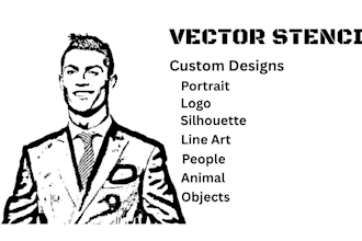 design line art, stencil, vector art and vector illustration of your photos