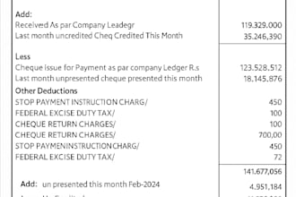 reconcile bank statements using excel, quickbooks, xero,etc