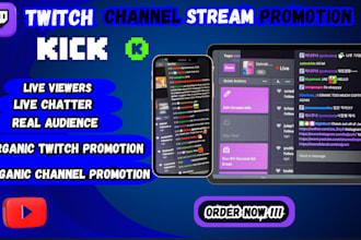 professionally promote your twitch channel to boost views and growth organically