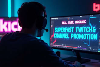 do superfast twitch and kick channel promotion to get real and active followers